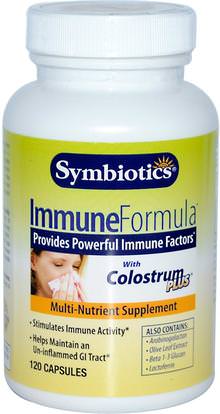 Symbiotics, Immune Formula, with Colostrum Plus, 120 Capsules ,والصحة، والانفلونزا الباردة والفيروسية، ونظام المناعة