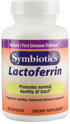 Symbiotics, Lactoferrin, 60 Capsules ,المكملات الغذائية، اللاكتوفيرين