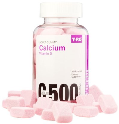 T.RQ, Calcium 500 + Vitamin D, 30 Gummies ,الفيتامينات، فيتامين d3، فيتامين د غوميس، المكملات الغذائية، المعادن، الكالسيوم
