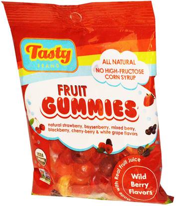 Tasty Brand, Fruit Gummies, Wild Berry Flavors, 2.75 oz (78 g) ,الطعام، الوجبات الخفيفة، الحلوى
