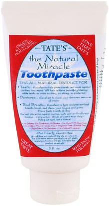 Tates, The Natural Miracle Toothpaste, 5 fl oz ,حمام، الجمال، العناية بالأسنان عن طريق الفم، تبييض الأسنان، معجون الأسنان