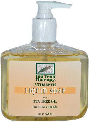 Tea Tree Therapy, Antiseptic, Liquid Soap, 8 fl oz (236 ml) ,حمام، الجمال، الصابون