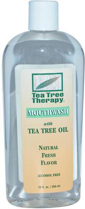 Tea Tree Therapy, Mouthwash, with Tea Tree Oil, 12 fl oz (354 ml) ,حمام، الجمال، شفهي، الأسنان، تهتم، غسول الفم