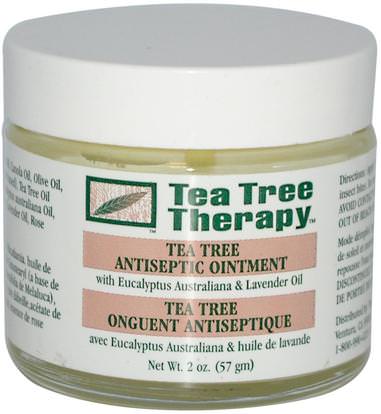 Tea Tree Therapy, Tea Tree Antiseptic Ointment, 2 oz (57 g) ,الصحة، الجلد، شجرة الشاي، منتجات شجرة الشاي، الإصابات الحروق