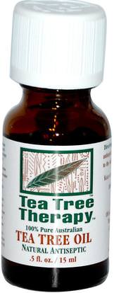 Tea Tree Therapy, Tea Tree Oil.5 fl oz (15 ml) ,حمام، الجمال، الروائح الزيوت العطرية، زيت شجرة الشاي
