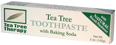 Tea Tree Therapy, Tea Tree Toothpaste, with Baking Soda, 5 oz (142 g) ,حمام، الجمال، معجون الأسنان، العناية بالأسنان عن طريق الفم، تبييض الأسنان