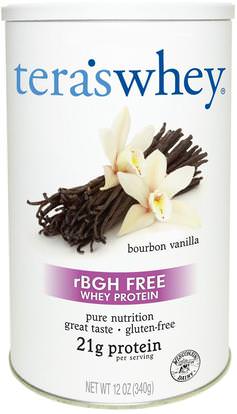 Teras Whey, rBGH Free Whey Protein, Bourbon Vanilla, 12 oz (340 g) ,المكملات الغذائية، بروتين مصل اللبن