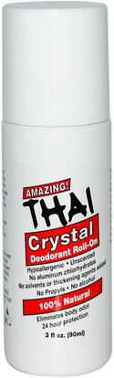 Thai Deodorant Stone, Deodorant Roll-On, 3 fl oz (90 ml) ,حمام، الجمال، مزيل العرق الحجارة