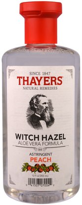 Thayers, Witch Hazel, Aloe Vera Formula, Peach, 12 fl oz (355 ml) ,الجمال، أحبار الوجه، الجلد، الساحرة هازل