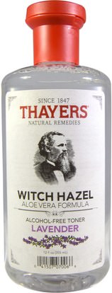 Thayers, Witch Hazel, Aloe Vera Formula, Alcohol Free Toner, Lavender, 12 fl oz (355 ml) ,الجمال، أحبار الوجه، الجلد، الساحرة هازل