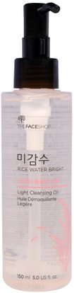 The Face Shop, Rice Water Bright, Light Cleansing Oil, 5.0 fl oz (150 ml) ,حمام، الجمال، مزيل ماكياج