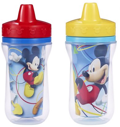 The First Years, Disney Mickey Mouse, Insulated Sippy Cups, 9+ Months, 2 Pack - 9 oz (266 ml) ,صحة الطفل، تغذية الطفل، سيبي الكؤوس