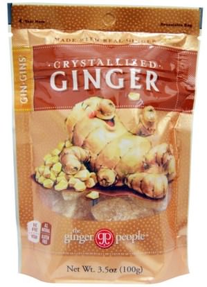 The Ginger People, GinGins, Crystallized Ginger, 3.5 oz (100 g) ,الطعام، الوجبات الخفيفة، الحلوى