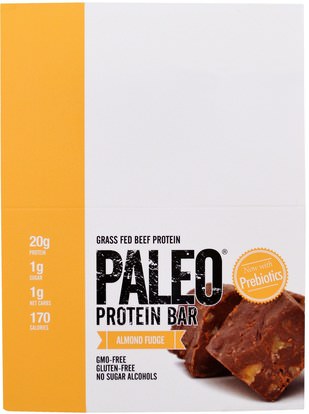 The Julian Bakery, Paleo Protein Bar, Almond Fudge, 12 Bars, 2.0 oz (56.3 g) Each ,والرياضة، والبروتين أشرطة