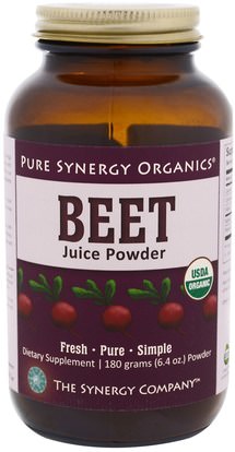 The Synergy Company, Organic Beet Juice Powder, 6.4 oz (180 g) ,الطعام، الفاكهة المجففة، مسحوق البنجر الجذر