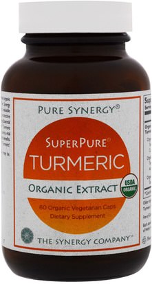 The Synergy Company, Organic SuperPure Turmeric Extract, 60 Organic Veggie Caps ,المكملات الغذائية، مضادات الأكسدة، الكركمين، الكركم