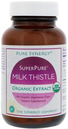 The Synergy Company, Pure Synergy, Super Pure Milk Thistle Organic Extract, 60 Organic Vegetarian Caps ,الصحة، السموم، الحليب الشوك (سيليمارين)