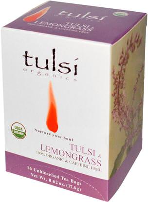 The Tao of Tea, Organic Tulsi & Lemongrass, Caffeine Free, 16 Tea Bags, 0.62 oz (17.6 g) ,الغذاء، الشاي العشبية، تولسي الشاي