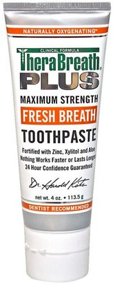 TheraBreath, Fresh Breath Toothpaste, 4 oz (113.5 g) ,حمام، الجمال، العناية بالفم عن طريق الفم، إكسيليتول العناية بالفم، معجون الأسنان