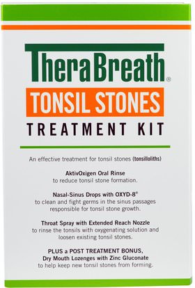 TheraBreath, Tonsil Stones Treatment Kit, 5 Piece Kit ,حمام، الجمال، العناية بالأسنان عن طريق الفم، منتجات نظافة الفم، الصحة، الانفلونزا الباردة والفيروسية، رذاذ الرعاية الحلق