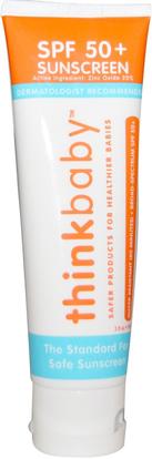 Think, Thinkbaby, SPF 50+ Sunscreen, 3 fl oz (89 ml) ,حمام، الجمال، واقية من الشمس، ثينكبابي الفئة، سف 50-75
