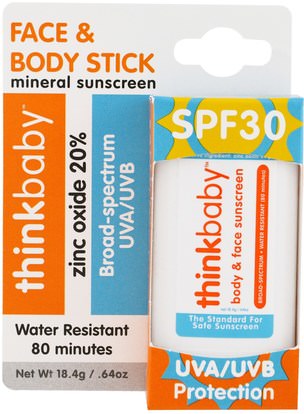 Think, Thinkbaby, Sunscreen Stick, SPF 30, 0.64 oz (18.4 g) ,حمام، الجمال، واقية من الشمس، ثينكبابي الفئة