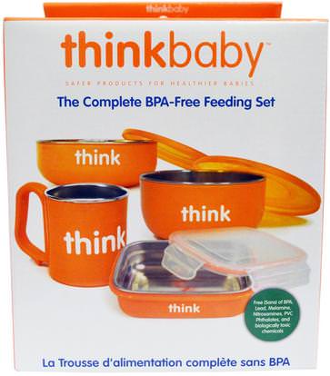 Think, Thinkbaby, The Complete BPA-Free Feeding Set, Orange, 1 Set ,صحة الأطفال، أطفال الأطعمة، ثينكبابي الفئة