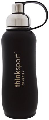 Think, Thinksport, Insulated Sports Bottle, Black, 25 oz (750 ml) ,الرياضة، المنزل