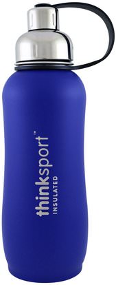Think, Thinksport, Insulated Sports Bottle, Blue, 25 oz (750ml) ,الرياضة، اللياقة البدنية زجاجات المياه شاكر الكؤوس