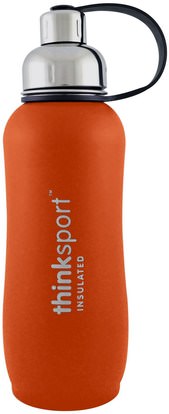 Think, Thinksport, Insulated Sports Bottle, Orange, 25 oz (750ml) ,الرياضة، اللياقة البدنية زجاجات المياه شاكر الكؤوس