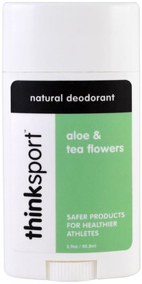 Think, Thinksport, Natural Deodorant, Aloe & Tea Flowers, 2.9 oz (85.8 ml) ,حمام، الجمال، مزيل العرق