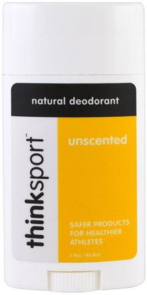 Think, Thinksport, Natural Deodorant, Unscented, 2.9 oz (85.8 ml) ,حمام، الجمال، مزيل العرق