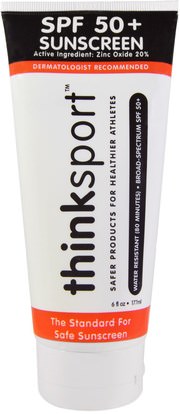 Think, Thinksport, Sunscreen, SPF 50+, 6 fl oz (177 ml) ,حمام، الجمال، واقية من الشمس، سف 50-75