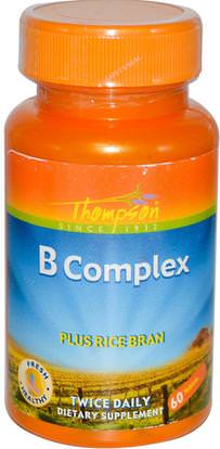 Thompson, B Complex, Plus Rice Bran, 60 Tablets ,الفيتامينات، فيتامين ب المعقدة