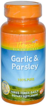 Thompson, Garlic & Parsley, 90 Capsules ,المكملات الغذائية، المضادات الحيوية، الثوم