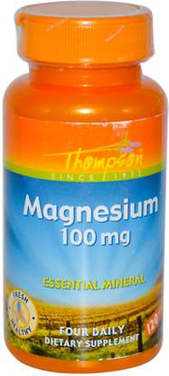 Thompson, Magnesium, 100 mg, 120 Tablets ,المكملات الغذائية، المعادن، المغنيسيوم