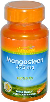 Thompson, Mangosteen, 475 mg, 30 Veggie Caps ,المكملات الغذائية، مضادات الأكسدة، مقتطفات الفاكهة، الفواكه السوبر، مانغوستين استخراج عصير