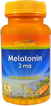 Thompson, Melatonin, 3 mg, 30 Tablets ,المكملات الغذائية، الميلاتونين، الصحة