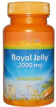Thompson, Royal Jelly, 2000 mg, 60 Capsules ,المكملات الغذائية، منتجات النحل، هلام الملكي
