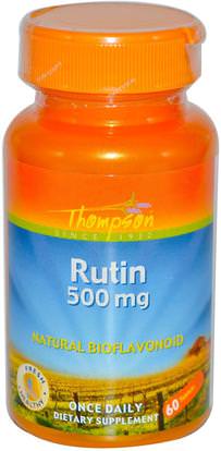 Thompson, Rutin, 500 mg, 60 Tablets ,المكملات الغذائية، مضادات الأكسدة، روتين