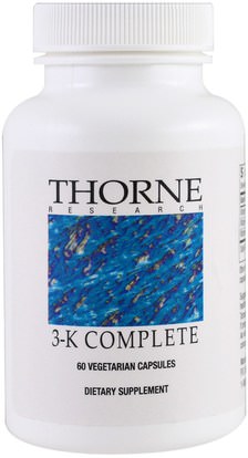 Thorne Research, 3-K Complete, 60 Veggie Caps ,الفيتامينات، فيتامين k