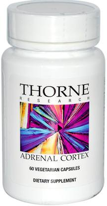 Thorne Research, Adrenal Cortex, 60 Vegetarian Capsules ,الصحة، دعم الغدة الكظرية، الغدة الكظرية