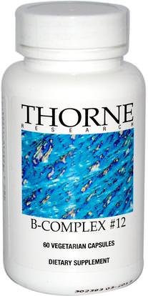 Thorne Research, B-Complex #12, 60 Vegetarian Capsules ,الفيتامينات، فيتامين ب المعقدة