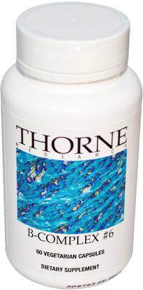 Thorne Research, B-Complex #6, 60 Vegetarian Capsules ,الفيتامينات، فيتامين ب المعقدة