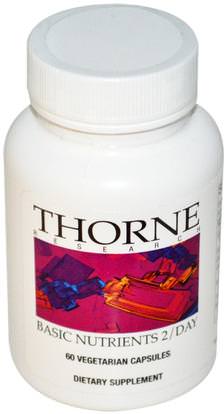 Thorne Research, Basic Nutrients 2/Day, 60 Vegetarian Capsules ,الفيتامينات، الفيتامينات