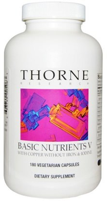 Thorne Research, Basic Nutrients V, 180 Vegetarian Capsules ,الفيتامينات، الفيتامينات