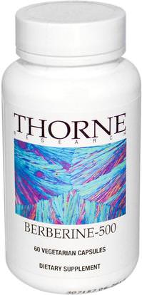 Thorne Research, Berberine-500, 60 Vegetarian Capsules ,الصحة، القلب القلب والأوعية الدموية الصحة، دعم القلب، الأعشاب، البربري - بربارين