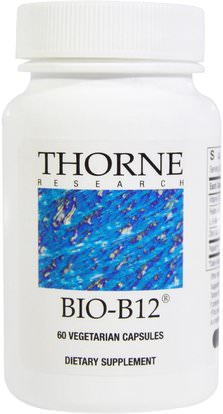 Thorne Research, Bio-B12, 60 Vegetarian Capsules ,الفيتامينات، وفيتامين ب، وفيتامين ب 12، وفيتامين ب 12 - ميثيلكوبالامين