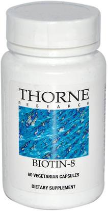 Thorne Research, Biotin-8, 60 Vegetarian Capsules ,الفيتامينات، فيتامين ب، البيوتين
