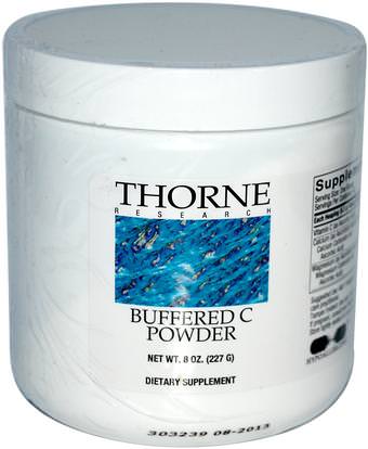 Thorne Research, Buffered C Powder, 8 oz (227 g) ,الفيتامينات، فيتامين ج، فيتامين ج مخزنة